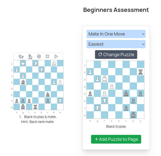 create chess puzzles that are printable into PDF